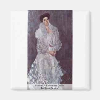 Portrait Of Hermine Gallia By Klimt Gustav Magnet