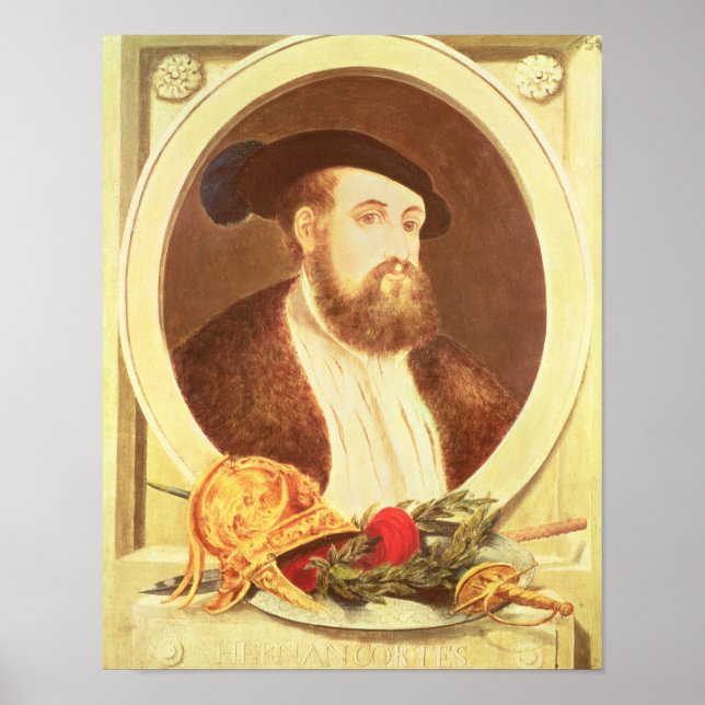 Portrait of Hernan Cortes Poster (Front)