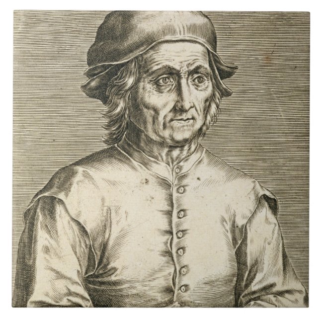 Portrait of Hieronymus Bosch (c.1450-1516) plate 3 Tile (Front)