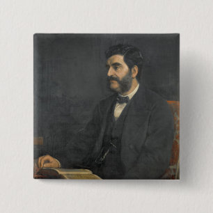 Portrait of Hormuzd Rassam, 1869 15 Cm Square Badge