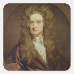 Portrait of Isaac Newton  1702 Square Sticker