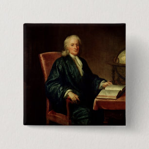 Portrait of Isaac Newton , c.1726 15 Cm Square Badge