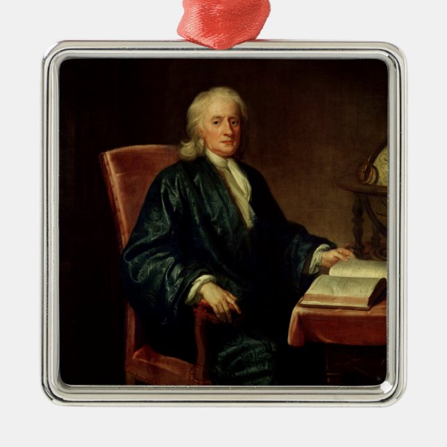Portrait of Isaac Newton , c.1726 Metal Tree Decoration (Front)