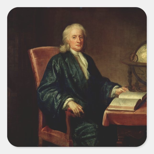 Portrait of Isaac Newton , c.1726 Square Sticker (Front)