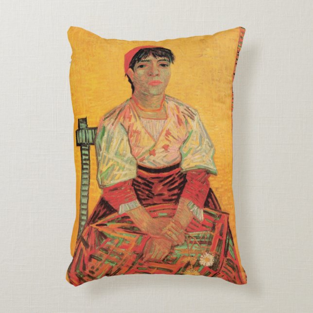 Portrait of Italian Woman by Vincent van Gogh Decorative Cushion (Front(Vertical))