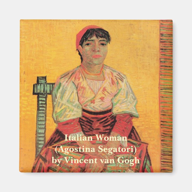Portrait of Italian Woman by Vincent van Gogh Magnet (Front)