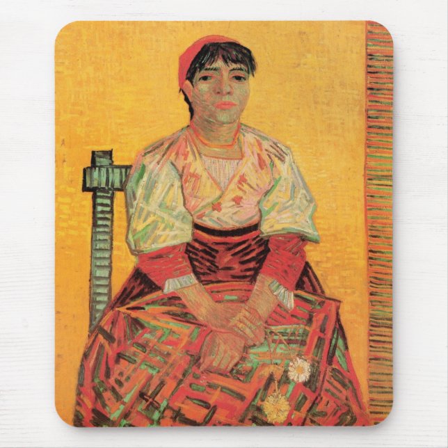 Portrait of Italian Woman by Vincent van Gogh Mouse Mat (Front)