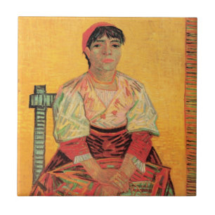 Portrait of Italian Woman by Vincent van Gogh Tile