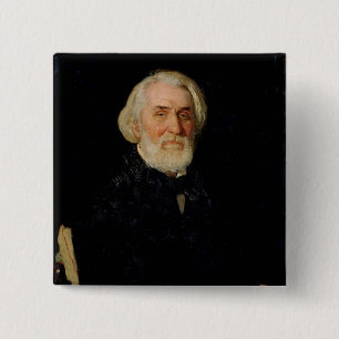 Portrait of Ivan S. Turgenev , 1879 15 Cm Square Badge