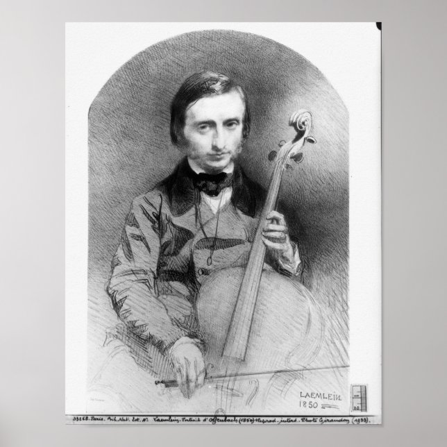 Portrait of Jacques Offenbach  1850 Poster (Front)