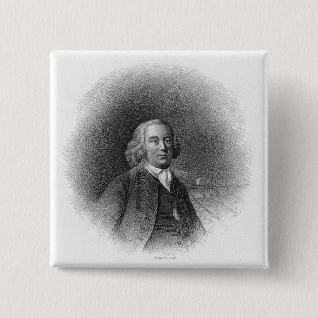 Portrait of James Brindley 15 Cm Square Badge (Front)