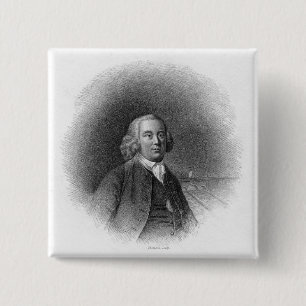 Portrait of James Brindley 15 Cm Square Badge