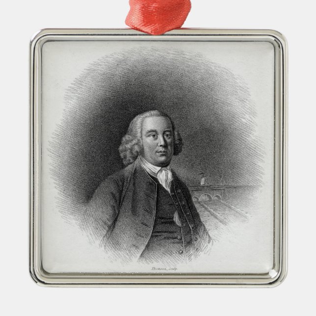 Portrait of James Brindley Metal Tree Decoration (Front)