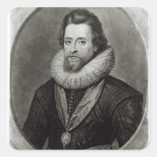 Portrait of James I  after a miniature by Square Sticker