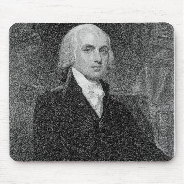 Portrait of James Madison, engraved by William A. Mouse Mat (Front)