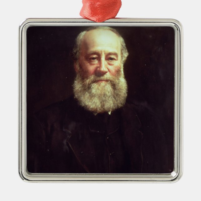 Portrait of James Prescott Joule Metal Tree Decoration (Front)
