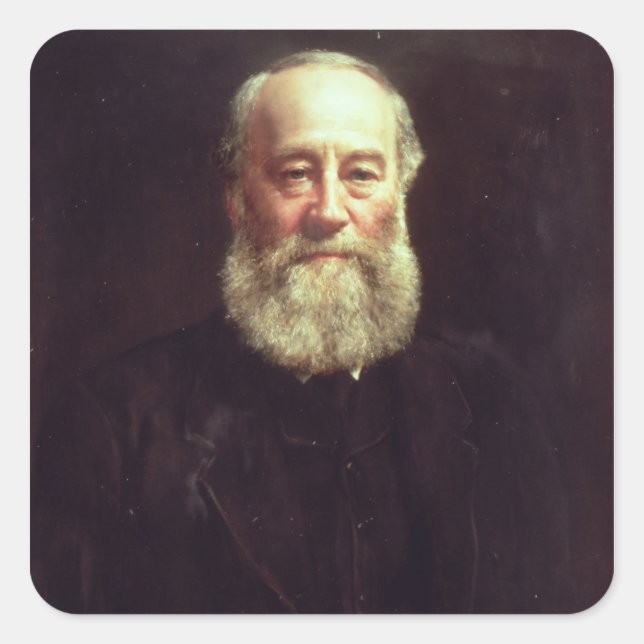 Portrait of James Prescott Joule Square Sticker (Front)