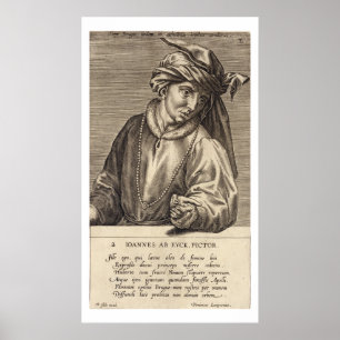 Portrait of Jan van Eyck (c.1390-1441) plate 2 in Poster