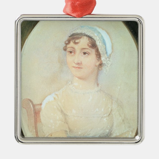 Portrait of Jane Austen Metal Tree Decoration (Front)