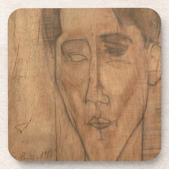 Portrait of Jean Cocteau (1889-1963) 1917 (pencil Coaster (Front)