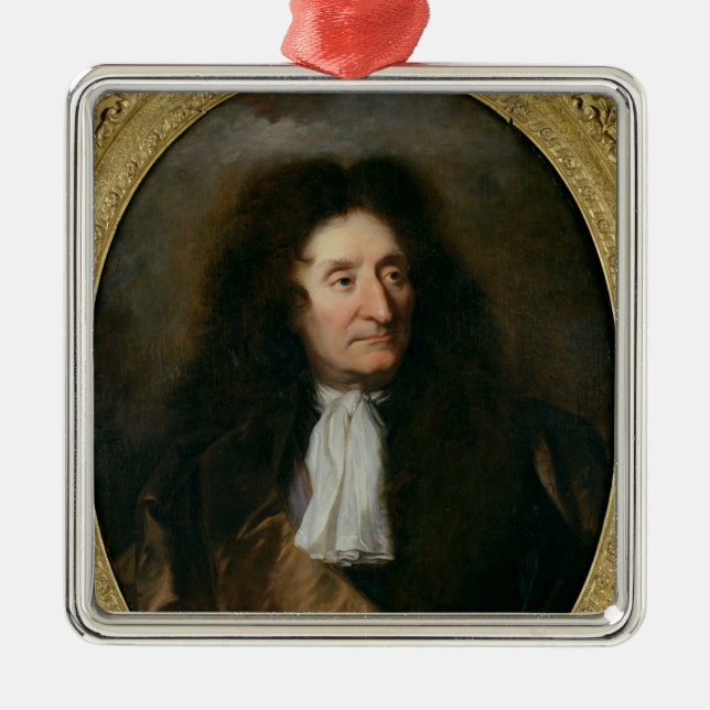 Portrait of Jean de La Fontaine Metal Tree Decoration (Front)