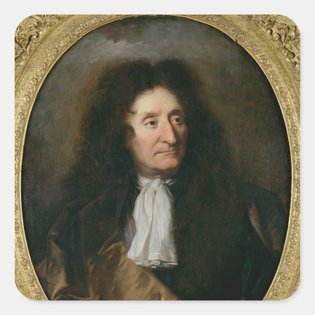 Portrait of Jean de La Fontaine Square Sticker (Front)