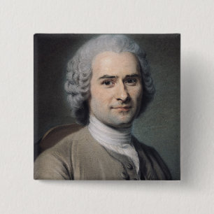 Portrait of Jean Jacques Rousseau 15 Cm Square Badge