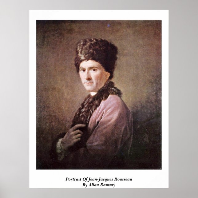 Portrait Of Jean-Jacques Rousseau By Allan Ramsay Poster (Front)