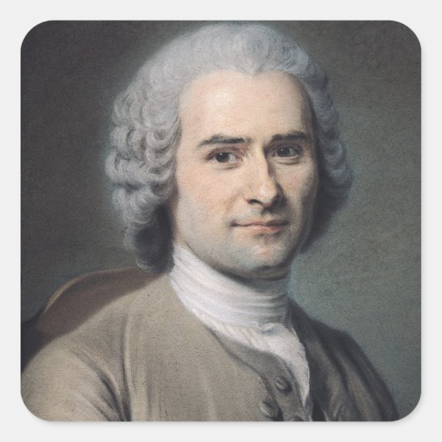 Portrait of Jean Jacques Rousseau Square Sticker (Front)