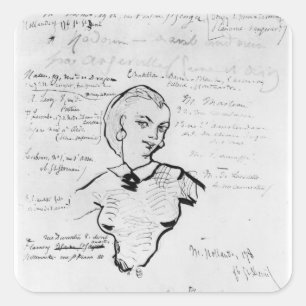 Portrait of Jeanne Duval Square Sticker