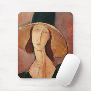 Portrait of Jeanne Hebuterne in a large hat Mouse Mat
