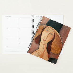 Portrait of Jeanne Hebuterne in a large hat Planner