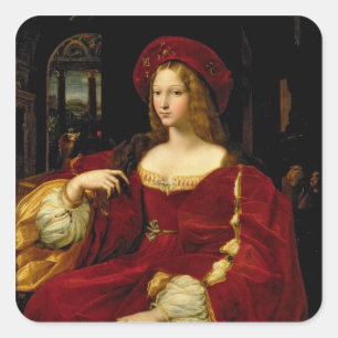 Portrait of Jeanne of Aragon (c.1500-77) wife of A Square Sticker