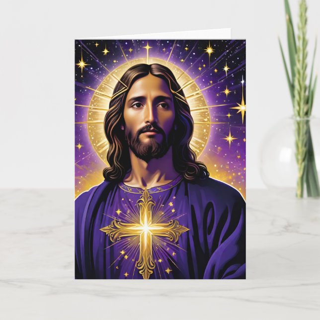 Portrait of Jesus Christ Christmas Card (Front)