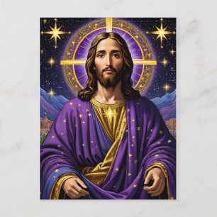 Portrait of Jesus Christ Christmas Postcard