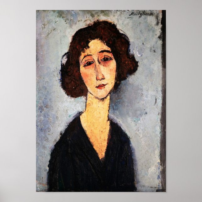 Portrait of Jeune Femme, Modigliani Poster (Front)