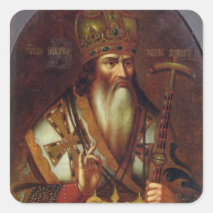 Portrait of Joachim, Patriarch of Moscow Square Sticker