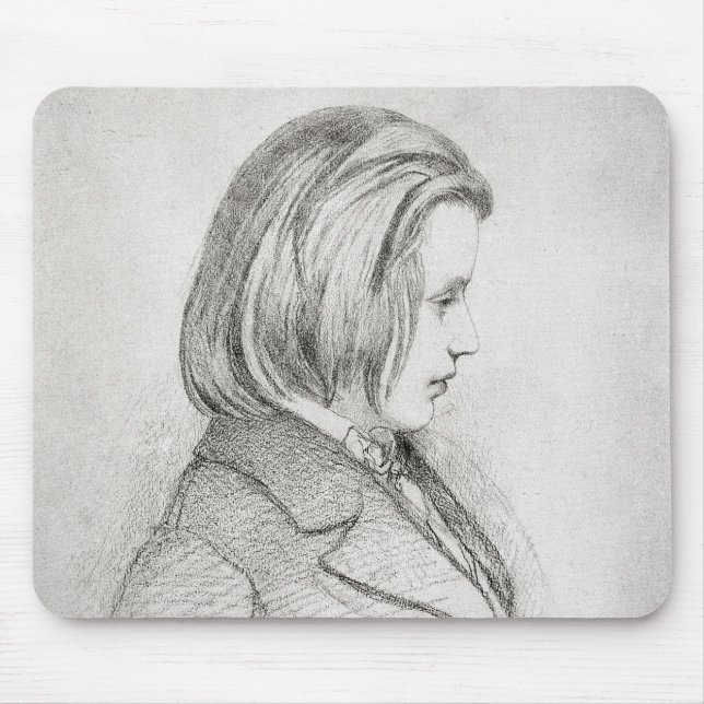 Portrait of Johanes Brahms  aged Twenty, 1853 Mouse Mat (Front)