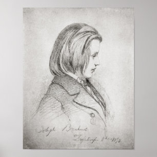 Portrait of Johanes Brahms  aged Twenty, 1853 Poster