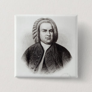 Portrait of Johann Sebastian Bach 15 Cm Square Badge