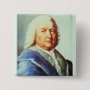 Portrait of Johann Sebastian Bach 15 Cm Square Badge