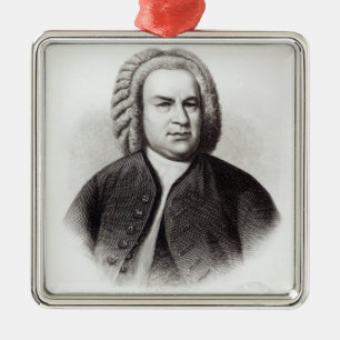 Portrait of Johann Sebastian Bach Metal Tree Decoration