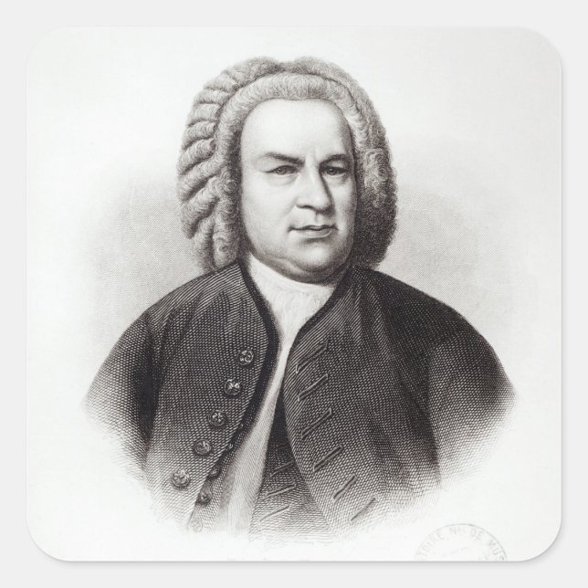 Portrait of Johann Sebastian Bach Square Sticker (Front)