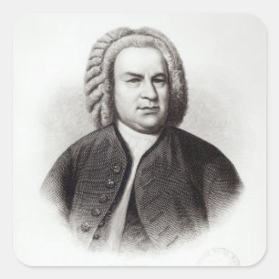 Portrait of Johann Sebastian Bach Square Sticker