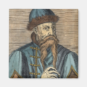 Portrait of Johannes Gutenberg 2 Magnet
