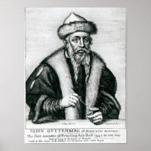 Portrait of Johannes Gutenberg 2 Poster