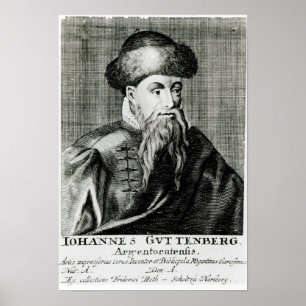 Portrait of Johannes Gutenberg Poster