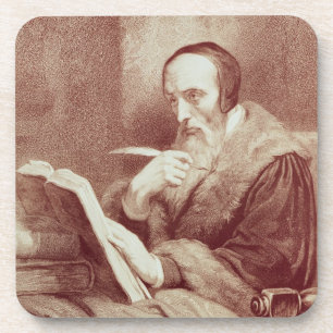 Portrait of John Calvin (1509-1564) (engraving) Coaster