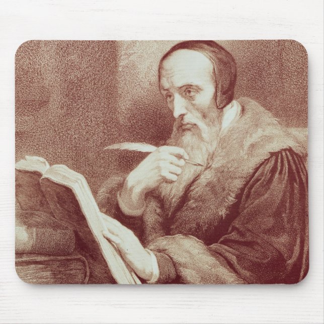 Portrait of John Calvin (1509-1564) (engraving) Mouse Mat (Front)