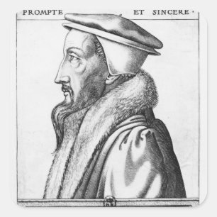 Portrait of John Calvin aged 53, 1564 Square Sticker